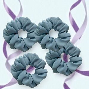 Set of Four Dusty Blue Color Scrunchies